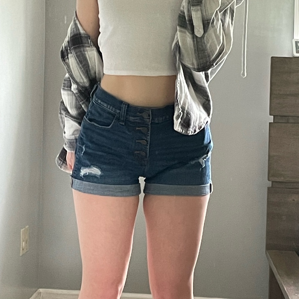 Navy Jean shorts size 8